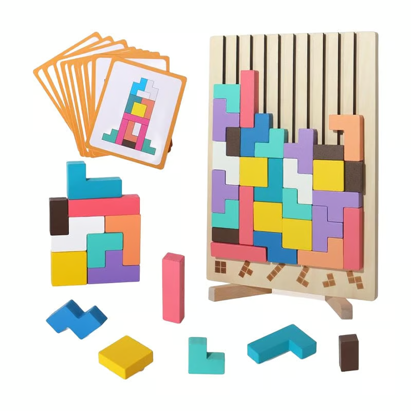 TetriMind™️ - Montessori Wooden Tetris