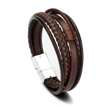 Load image into Gallery viewer, Leather Bracelet with stainless steel clasp
