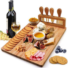 Load image into Gallery viewer, Bamboo Cheese Board incl. knives

